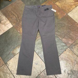 1222 NYDJ Size 16 x 32 Dark Graphite SAMANTHA Slim Straight Leg Stretch Jean NWT